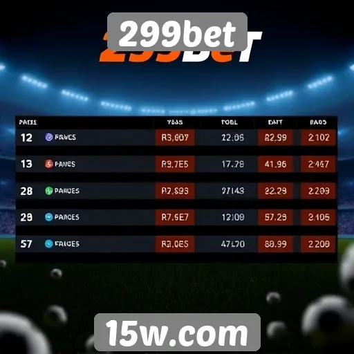 Comparação das odds oferecidas pelo 299bet
